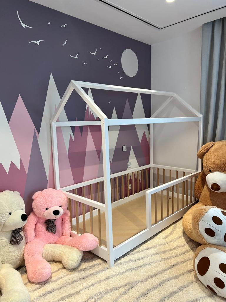 Noora - House Floor bed- Round rails