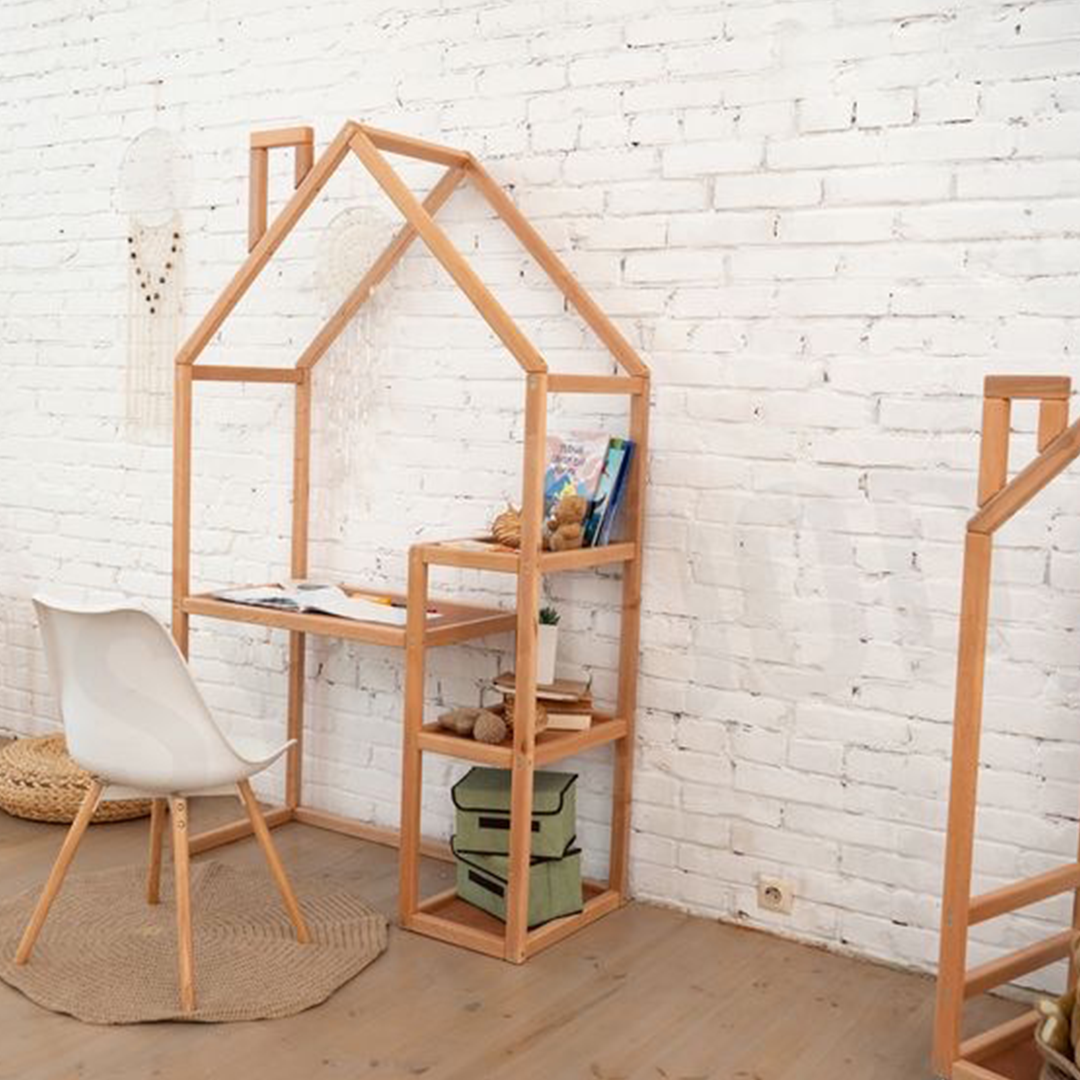 Chimney House Desk with Shelves