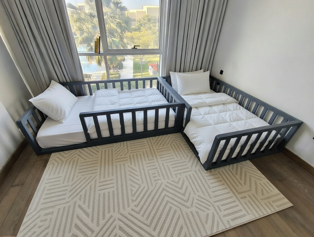 Maya - Montessori floor bed with Square Rails