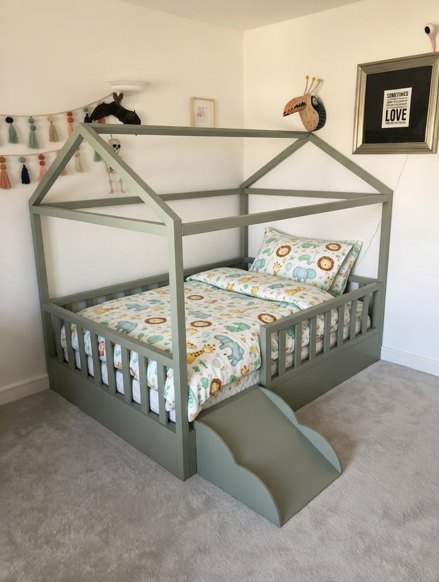 Noora -  House Floor bed  with Slide