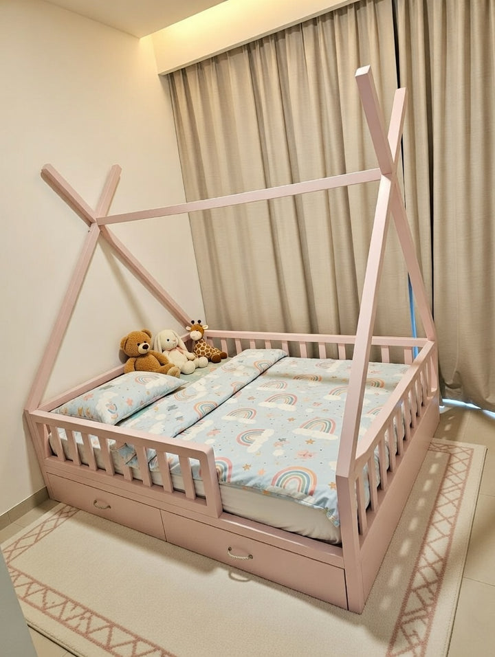 Gia- Teepee Floor Bed with  Storage