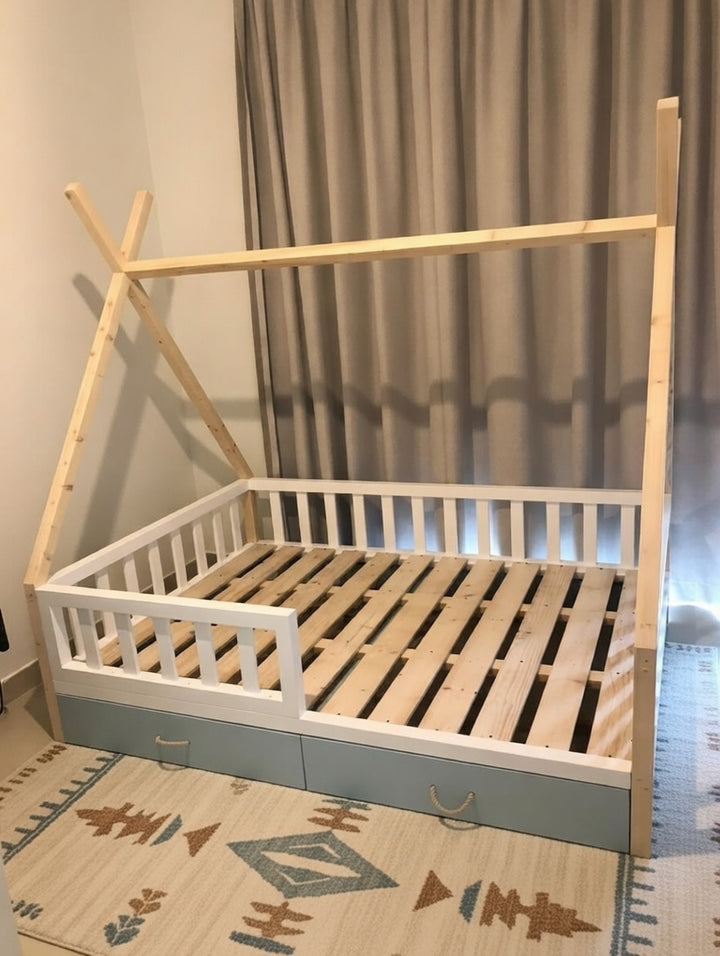 Gia- Teepee Floor Bed with  Storage