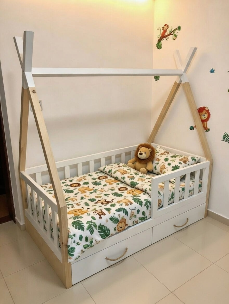 Gia- Teepee Floor Bed with  Storage