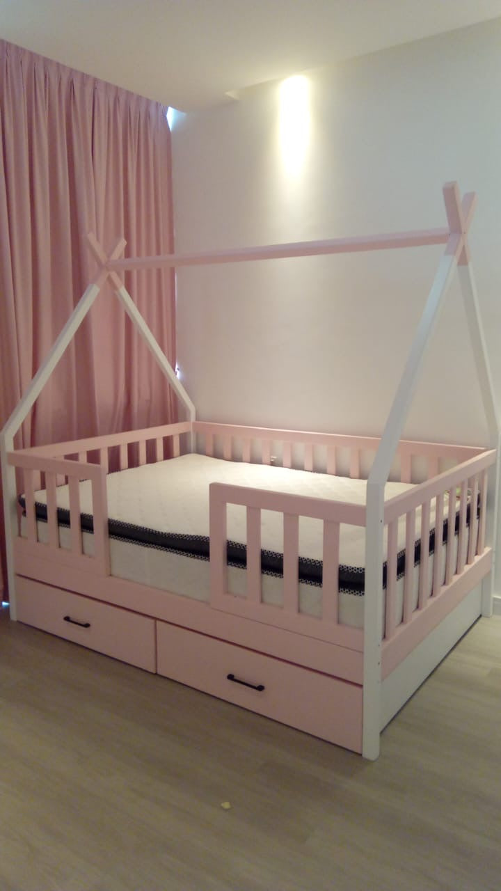 Gia- Teepee Floor Bed with  Storage