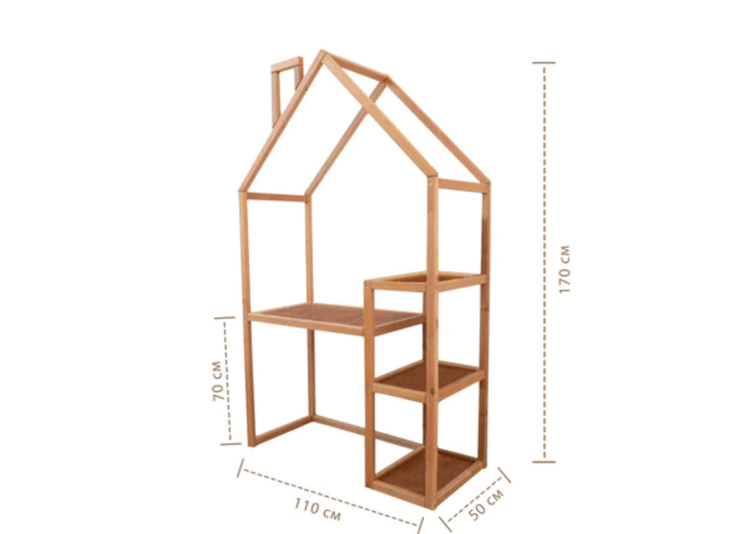 Chimney  House Desk with  Shelves