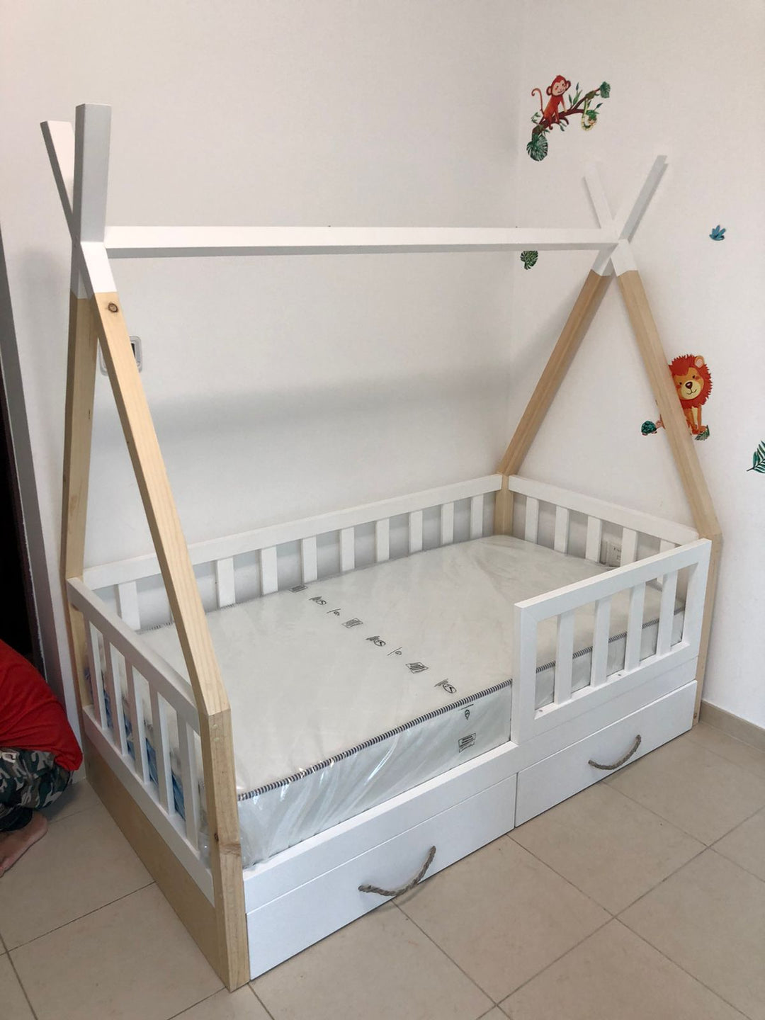 Gia- Teepee Floor Bed with  Storage