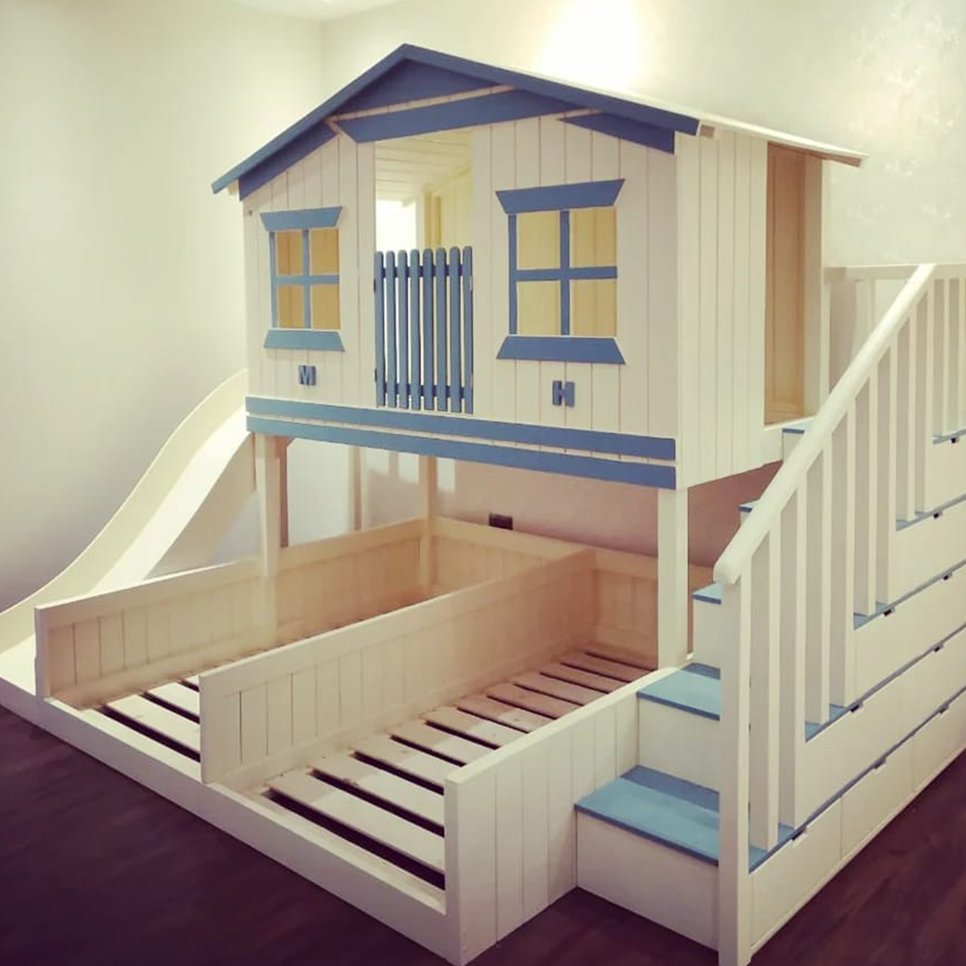 Triple Cabin Bed with stairs and slide