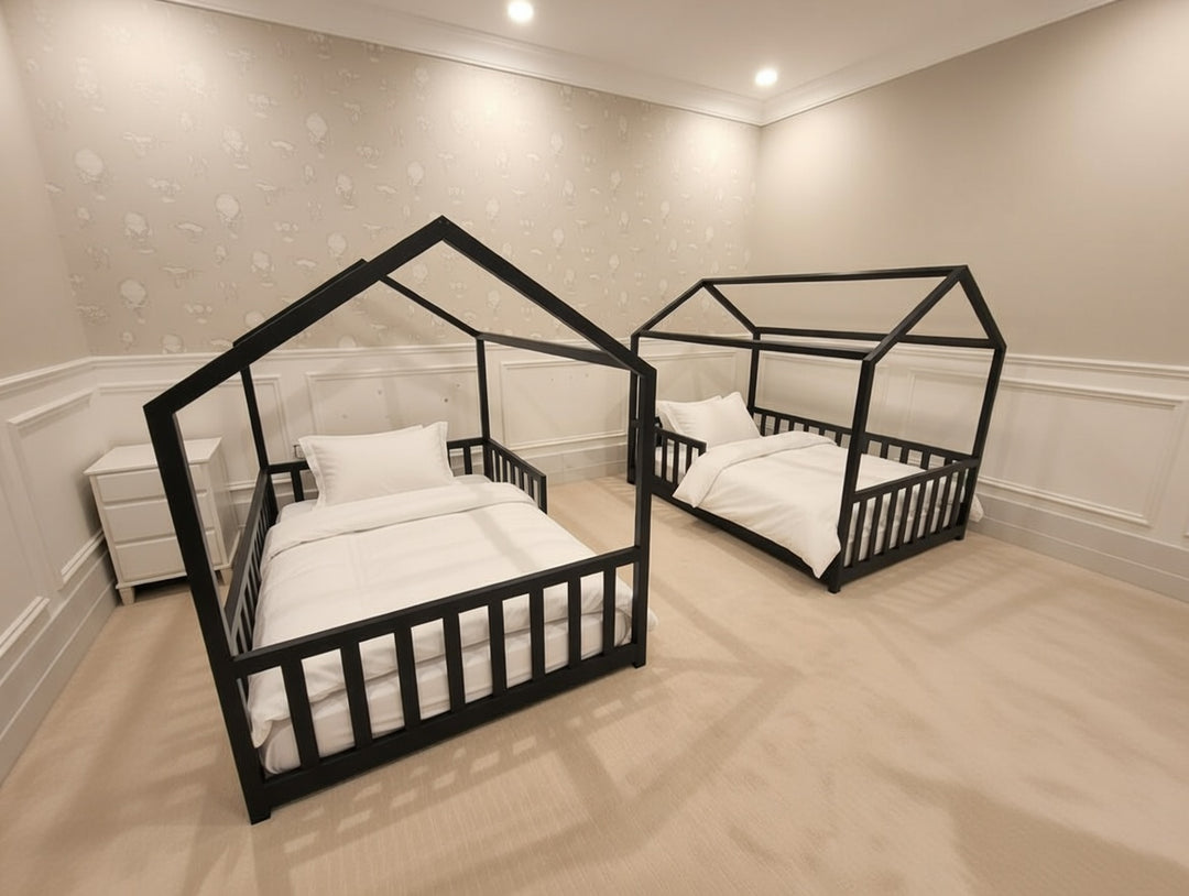 Noora -  House Floor bed- Square rails